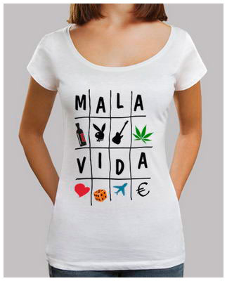 Mala vida - Camiseta de chica de escote bajo
