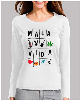 Mala vida - Camiseta de chica de manga larga
